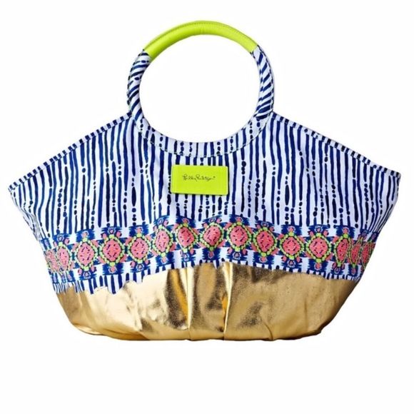 Lilly Pulitzer Handbags - Lilly Pulitzer Boho Beach Tote Bag Bay Crush